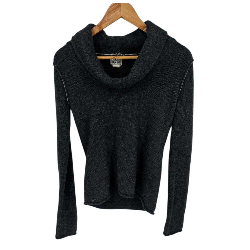 Converse One Star Women's Charcoal‎ Gray Cowl Neck Knit Sweater XS